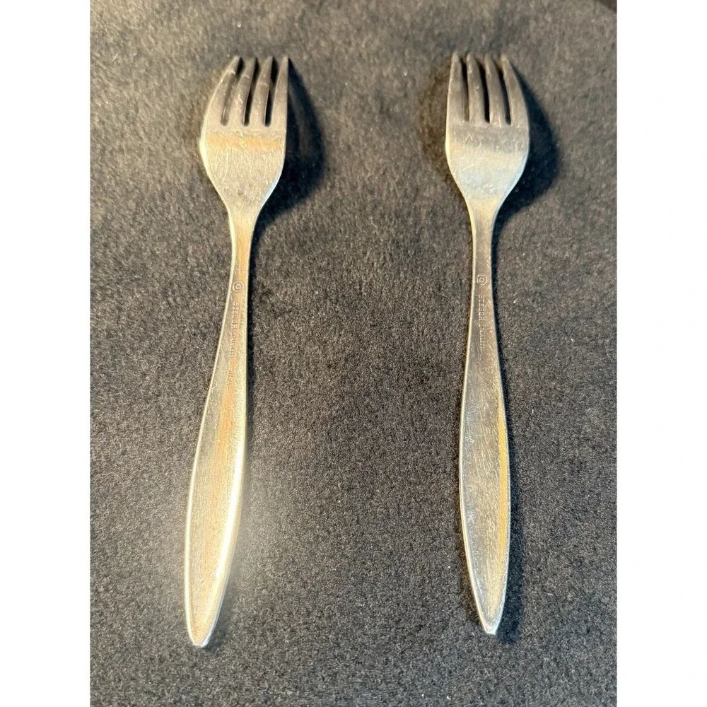 Set Of 2 Dinner Forks Zest Gorham Stegor Stainless Flatware 7 1/2